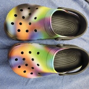 CROCS Kids Rainbow Gradient Clog in Black Trim